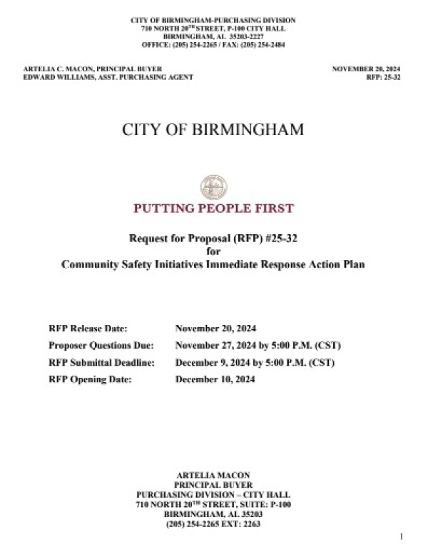 Banner Image of Request for Proposal: Community Safety Initiatives Immediate Response Action Plan