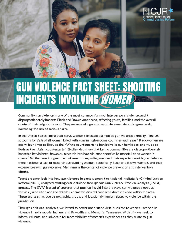 Banner Image of Gun Violence Fact Sheet: Shooting Incidents Involving Women