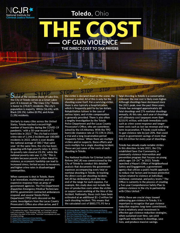 Banner Image of Toledo, OH: Cost of Gun Violence