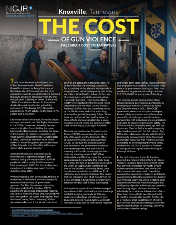 Banner Image of Knoxville, TN: Cost of Gun Violence