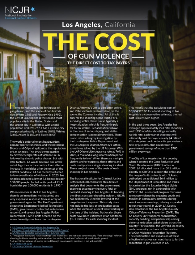 Thumbnail for Los Angeles, CA: Cost of Gun Violence