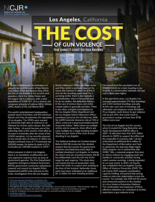 Banner Image of Los Angeles, CA: Cost of Gun Violence