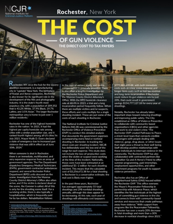 Banner Image of Rochester, NY: Cost of Gun Violence