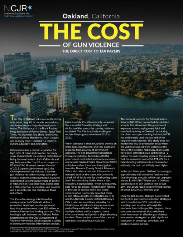 Banner Image of Oakland, CA: Cost of Gun Violence