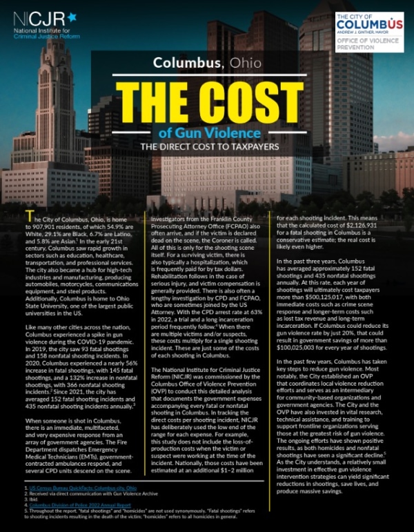 Banner Image of Columbus, OH: Cost of Gun Violence